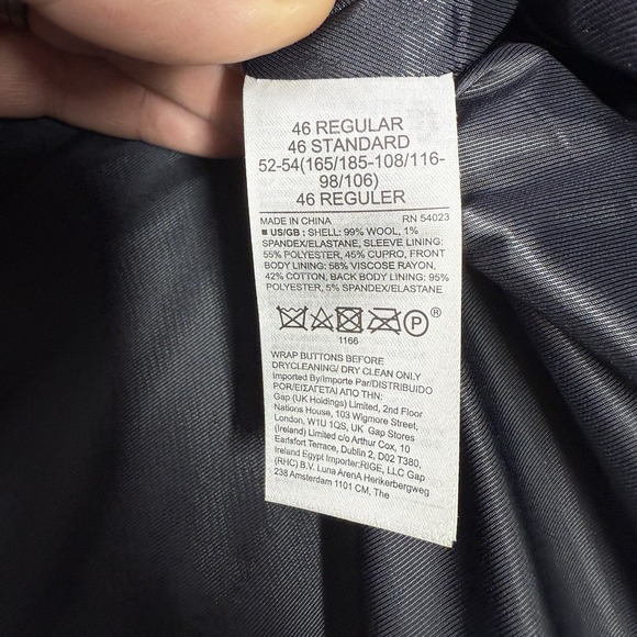 Banana Republic Blazer Mens 46R Reda Flexo Slim Fit Hopsack Navy Blue - Picture 14 of 15